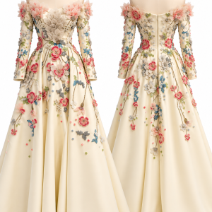 Ivory Blossom Ball Gown