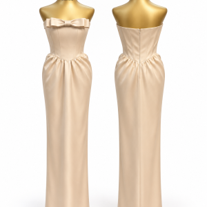 Mozhgan Arabesque Blush Satin Gown