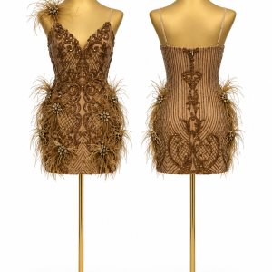 Mozhgan Fiora Feather Mini Gown