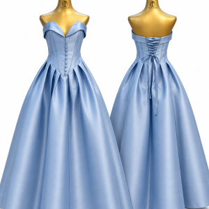 Mozhgan Celine Sapphire Ball Gown