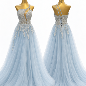 Mozhgan Lucienne Sky Tulle Gown