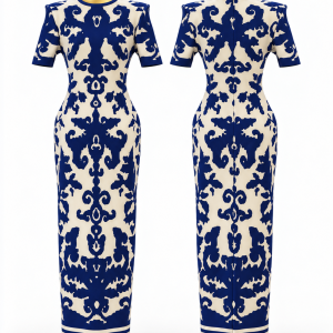Mozhgan Azura Porcelain Print Gown