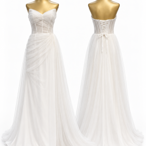 Mozhgan Althea White Chiffon Gown