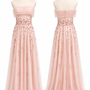 Blush Cascade Evening Gown
