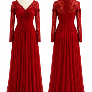 Cardinal Velvet Evening Gown