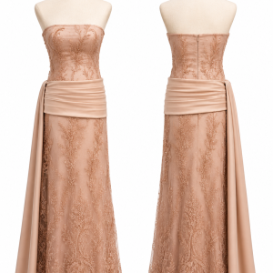 Bronze Satin Column Gown