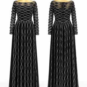 Mozhgan Onyx Diamond Knit Gown