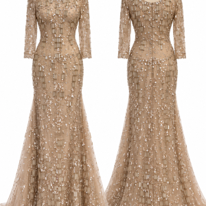 Champagne Crystal Mermaid Gown