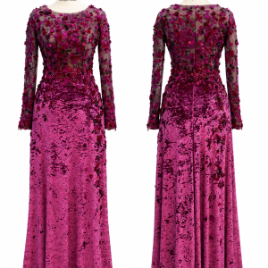 Fuchsia Sequin Column Gown