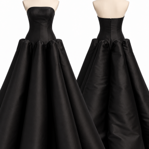 Noir Sculpted Satin Gown