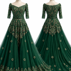 Enchanted Emerald Garden Gown