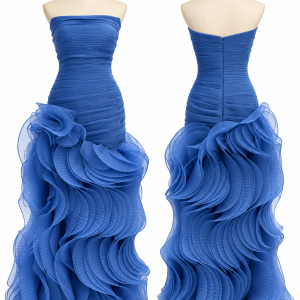 Royal Cobalt Ruffle Gown