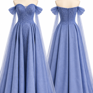 Celestial Blue Crystal Gown