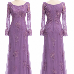 Lavande Floral Lace Gown