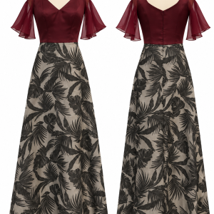 Bordeaux Botanical Gown