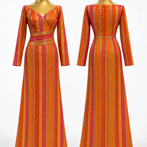Ember Striped Evening Gown