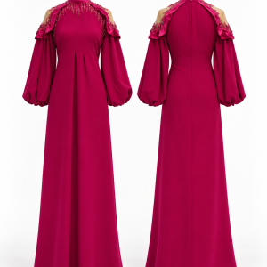Fuchsia Cape Gown