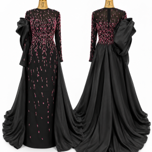 Noir Rose Cape Gown
