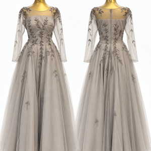 Silver Crystal Ball Gown