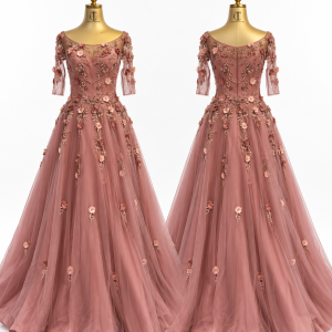 Rose Embellished Ball Gown