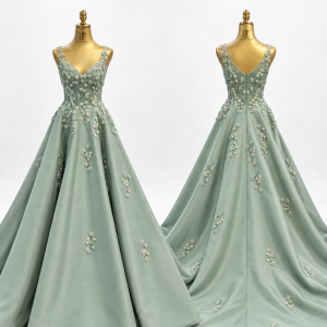Mint Crystal Ball Gown