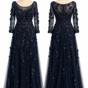 Midnight Crystal A-Line Gown